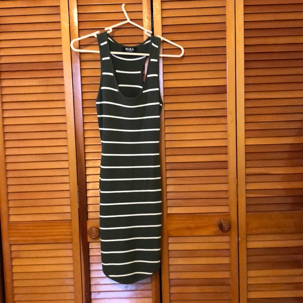 Casual body con striped dress